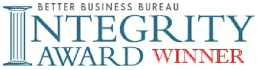 better business bureau Integrity Award winner Logo
